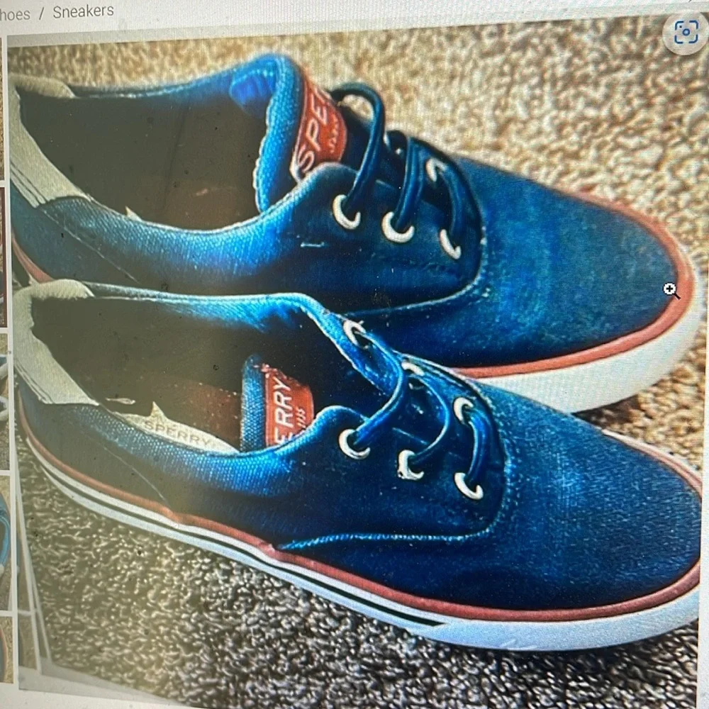 Sperry Navy Blue Canvas boat shoes 10